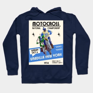 Vintage Motorcycle Motocross New York 1974 Hoodie